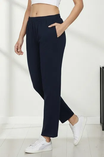 Buy Zivame 2 Mile Fashion Knit Cotton Loungewear Bottom - Naval Academy